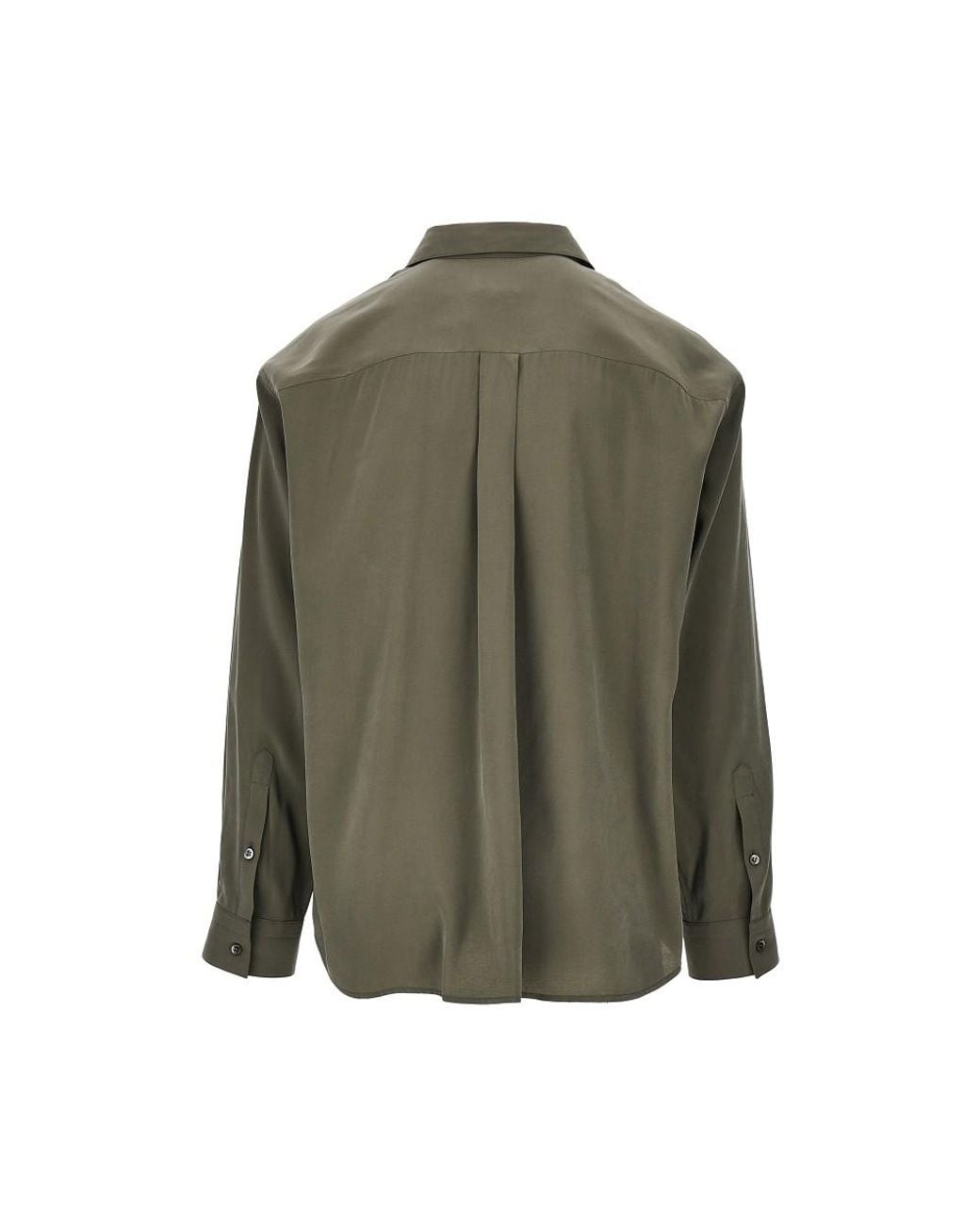 Emporio Armani Green Silk-Hand Viscose Shirt for men