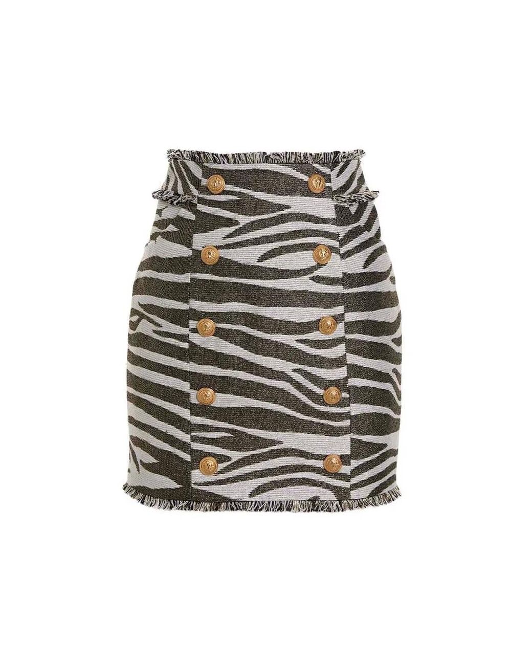 Balmain Black 'Lurex Zebra' Skirt