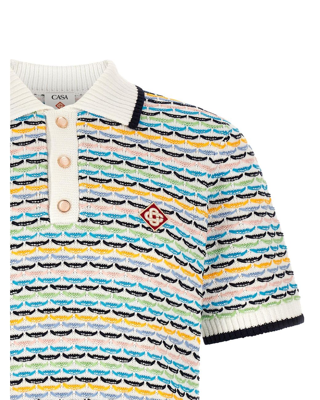 Casablanca Blue 'Tuck Stitch' Polo Shirt for men