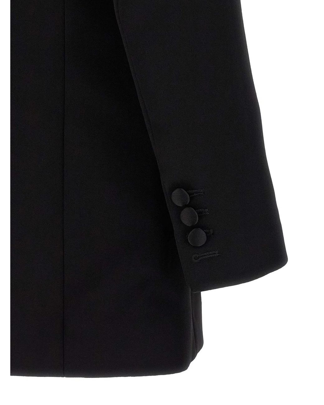Balmain Black Leaf Embroidery Blazer for men