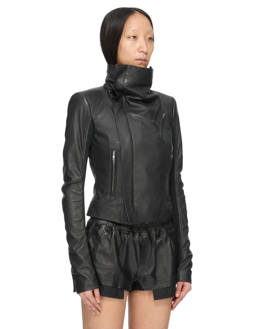 Rick Owens Black Classic Biker Jacket