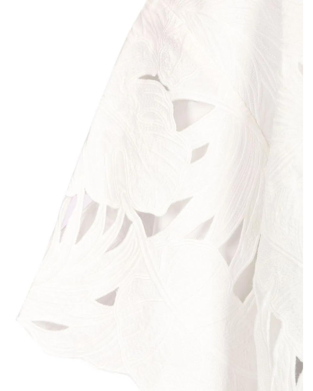 Zimmermann White Mahon Embroidered Crop Shirt