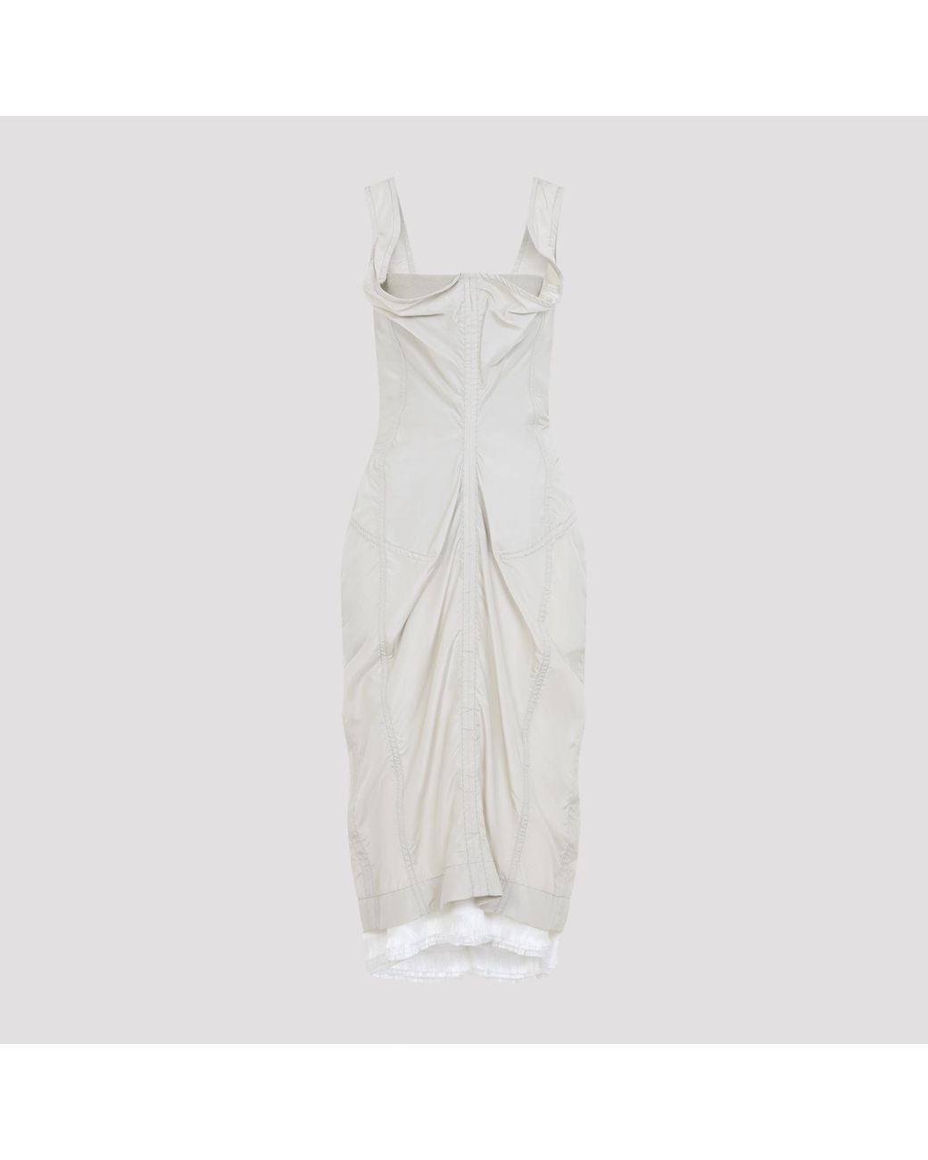 Bottega Veneta White Pearl Silk Taffeta Bustier Dress