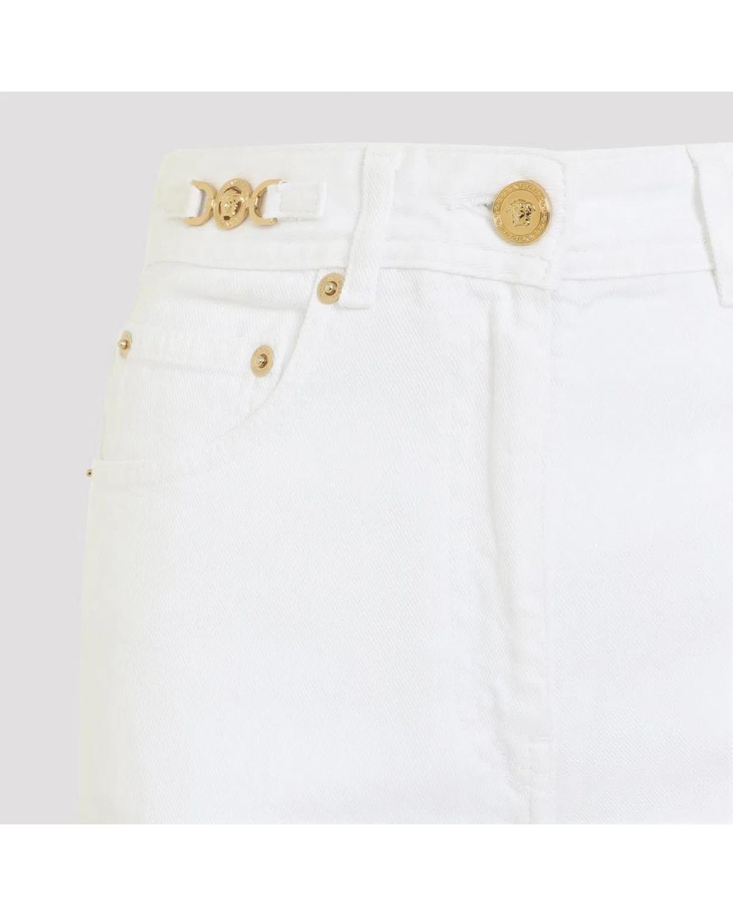 Versace White Cotton Jeans