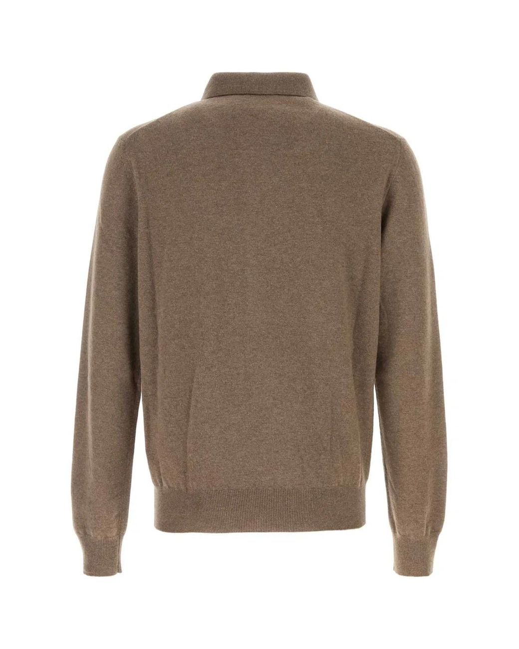 Jil Sander Brown Mud Wool Polo Shirt for men