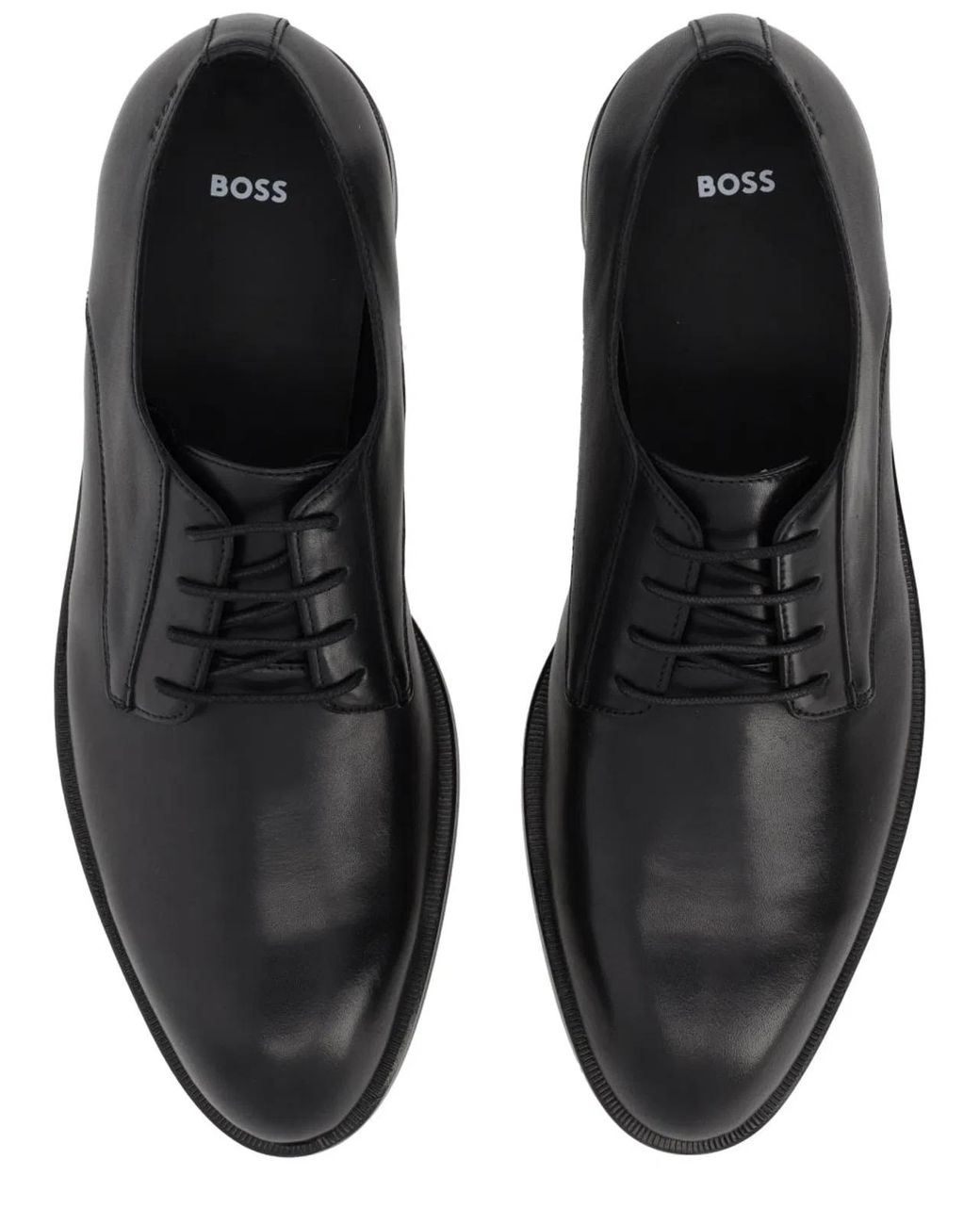 Boss Black Leather Loafers for men