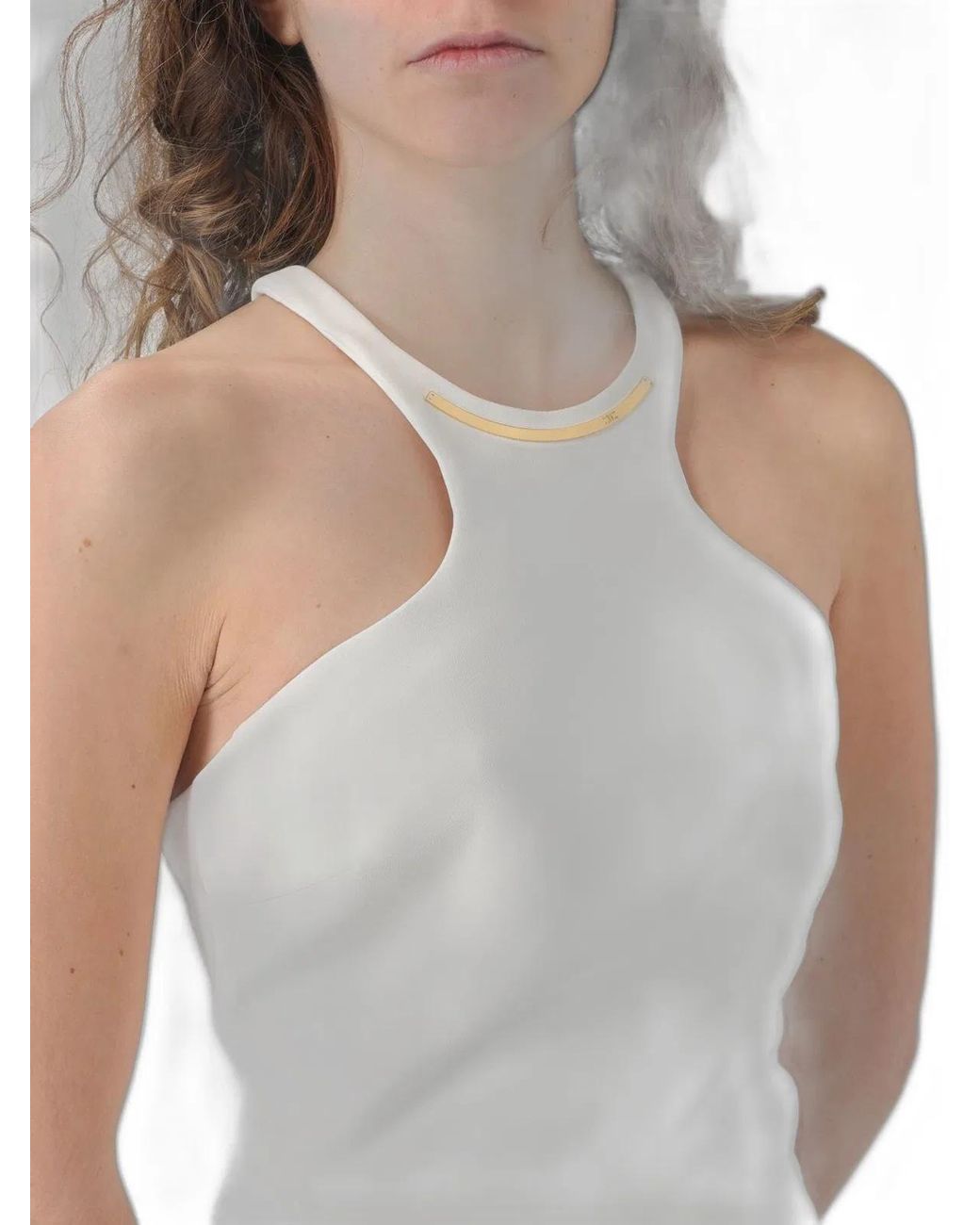 Elisabetta Franchi White Midi Dress