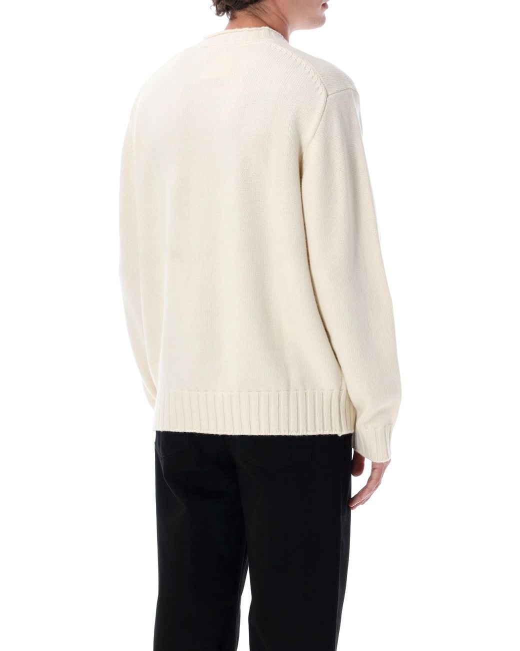DUNST White Chunky Roll Neck Sweater for men