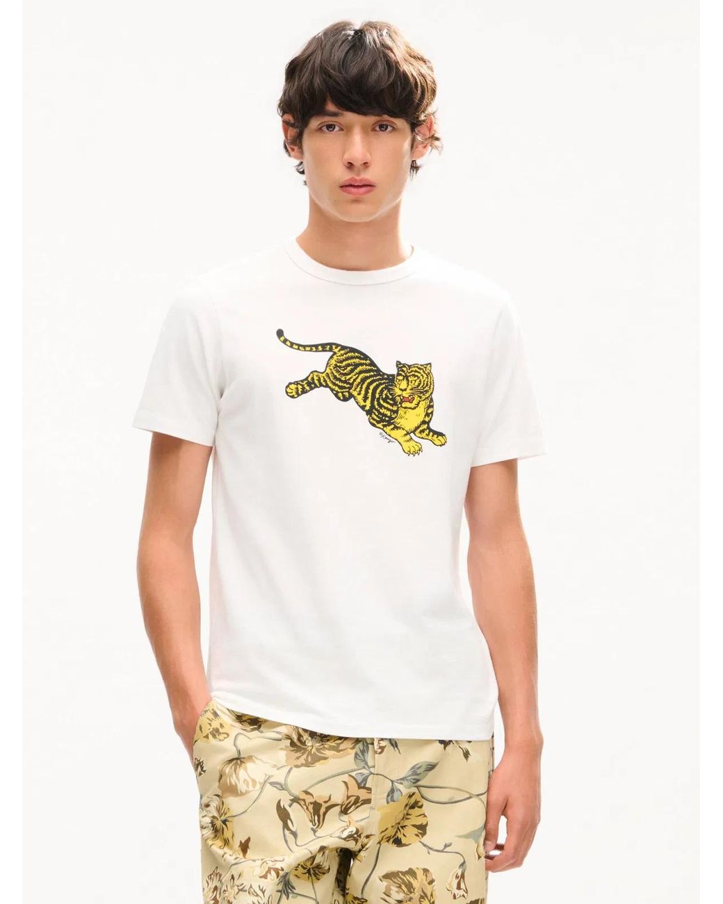 KENZO White T-Shirt With Tiger for men