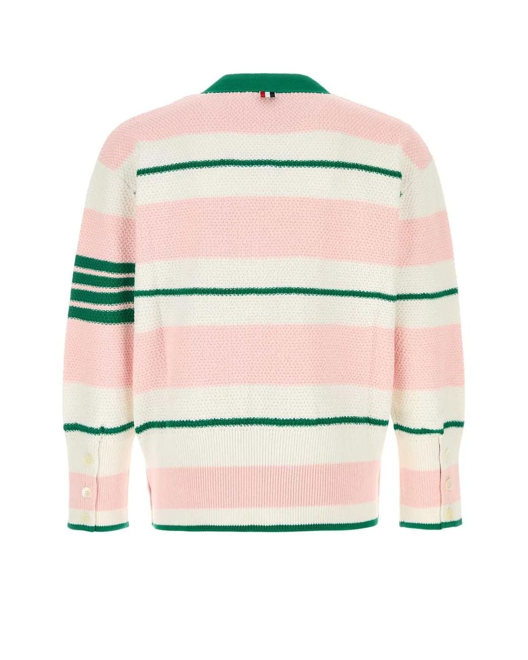 Thom Browne Green Embroidered Cotton Cardigan for men
