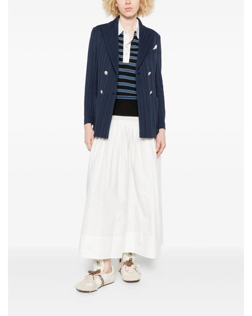 Circolo 1901 Blue Cotton Double-Breasted Jacket