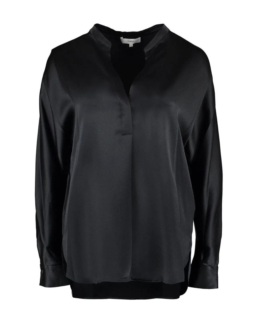 Vince Black Silk Blouse With Buttoned Cuffs Blouses