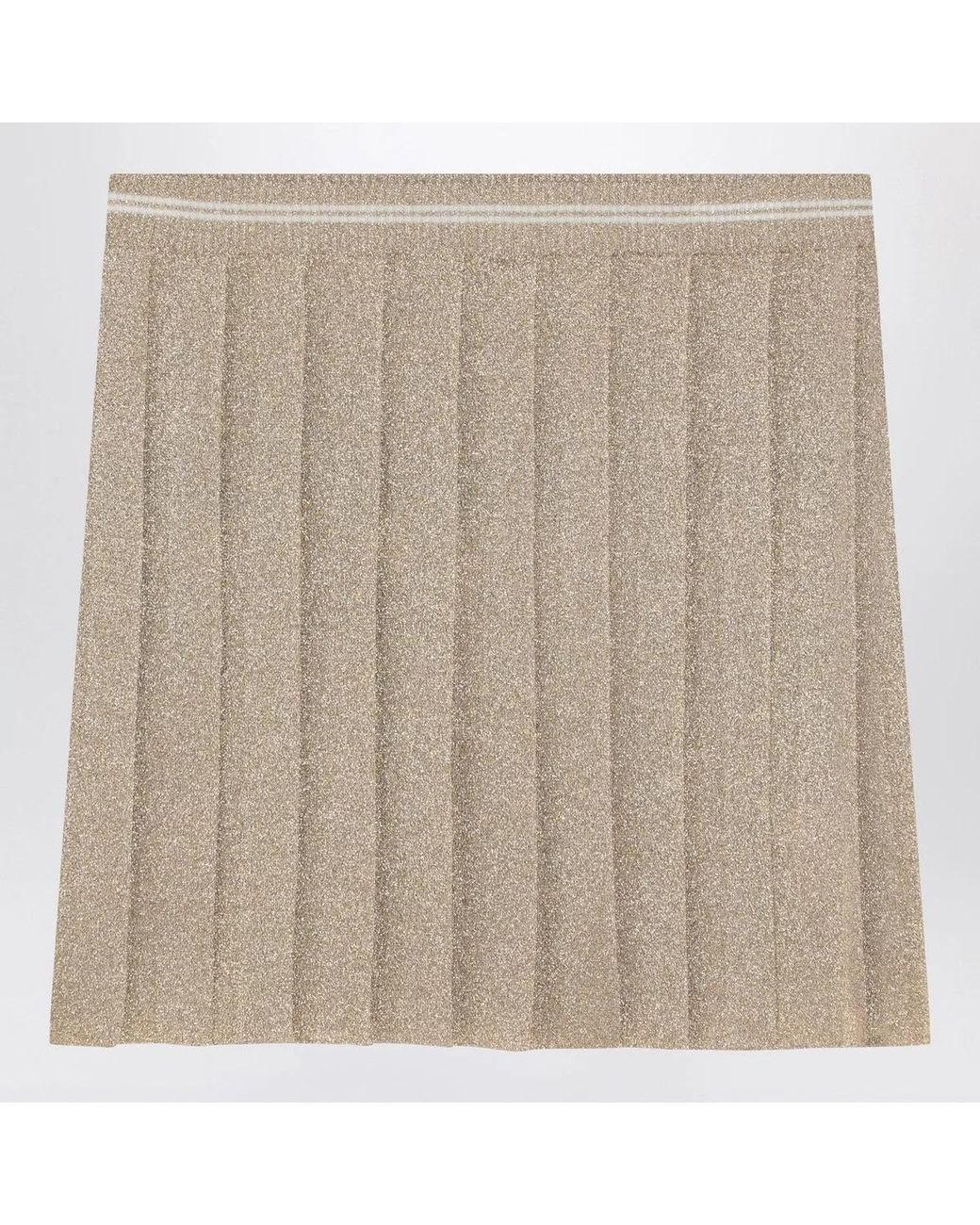 Miu Miu Brown Pleated Lurex Miniskirt