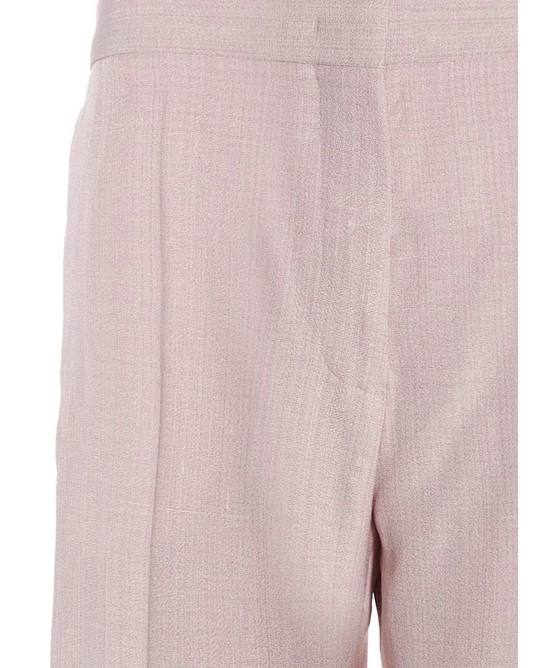 Jil Sander Pink Tailored Viscose-Silk Blend Trousers