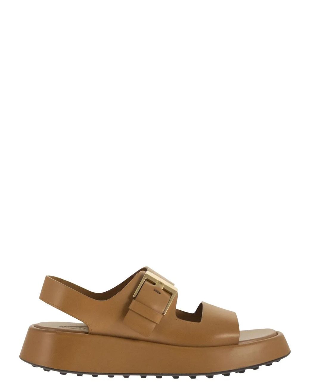 Tod's Brown Leather Sandal With Buckle