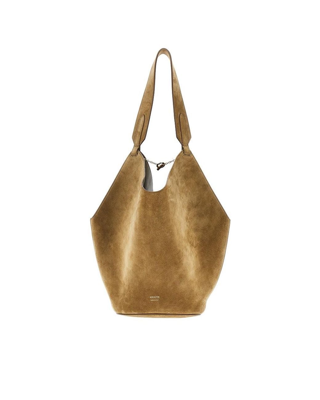 Khaite Brown Small Suede Leather Lotus Tote Bag