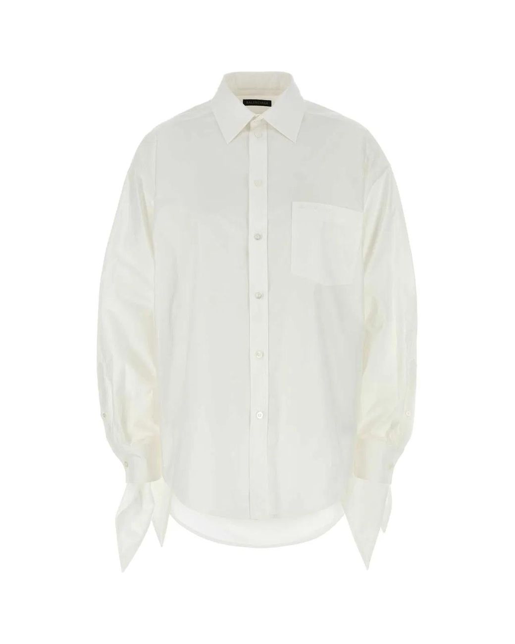 Balenciaga White Tied Cuffs Blouse