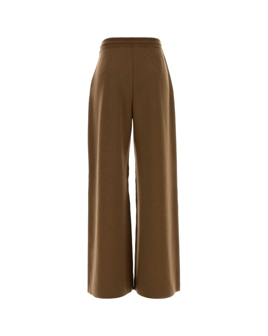 Max Mara Brown Funale Wide-Leg Wool-Cashmere Pant