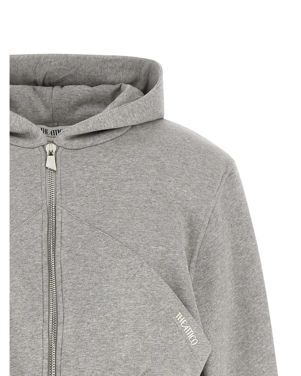The Attico Gray Cropped Hoodie