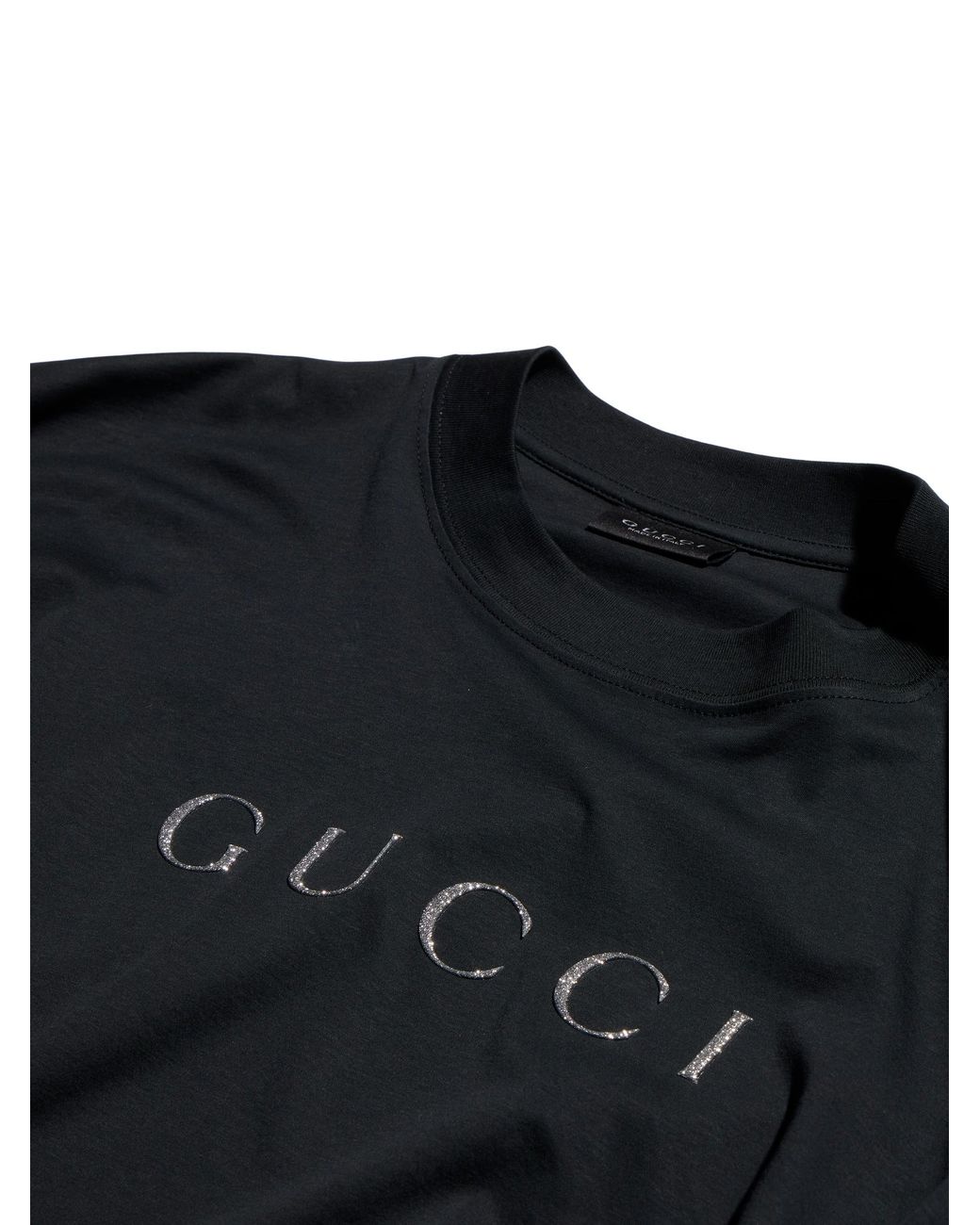 Gucci Black Cotton Jersey T-Shirt With Print