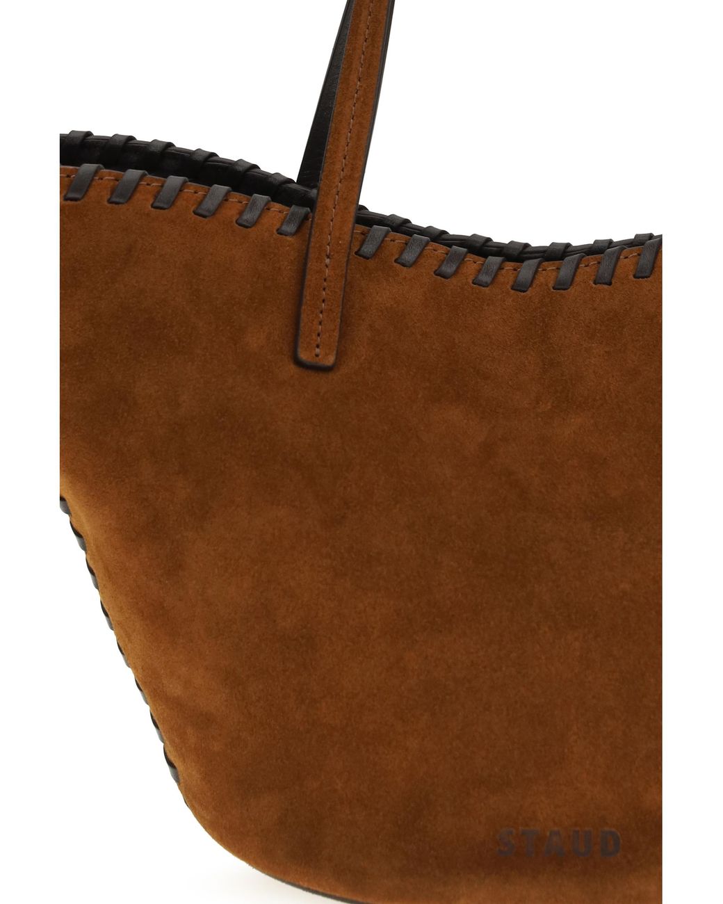 Staud White Handbag Caro Suede
