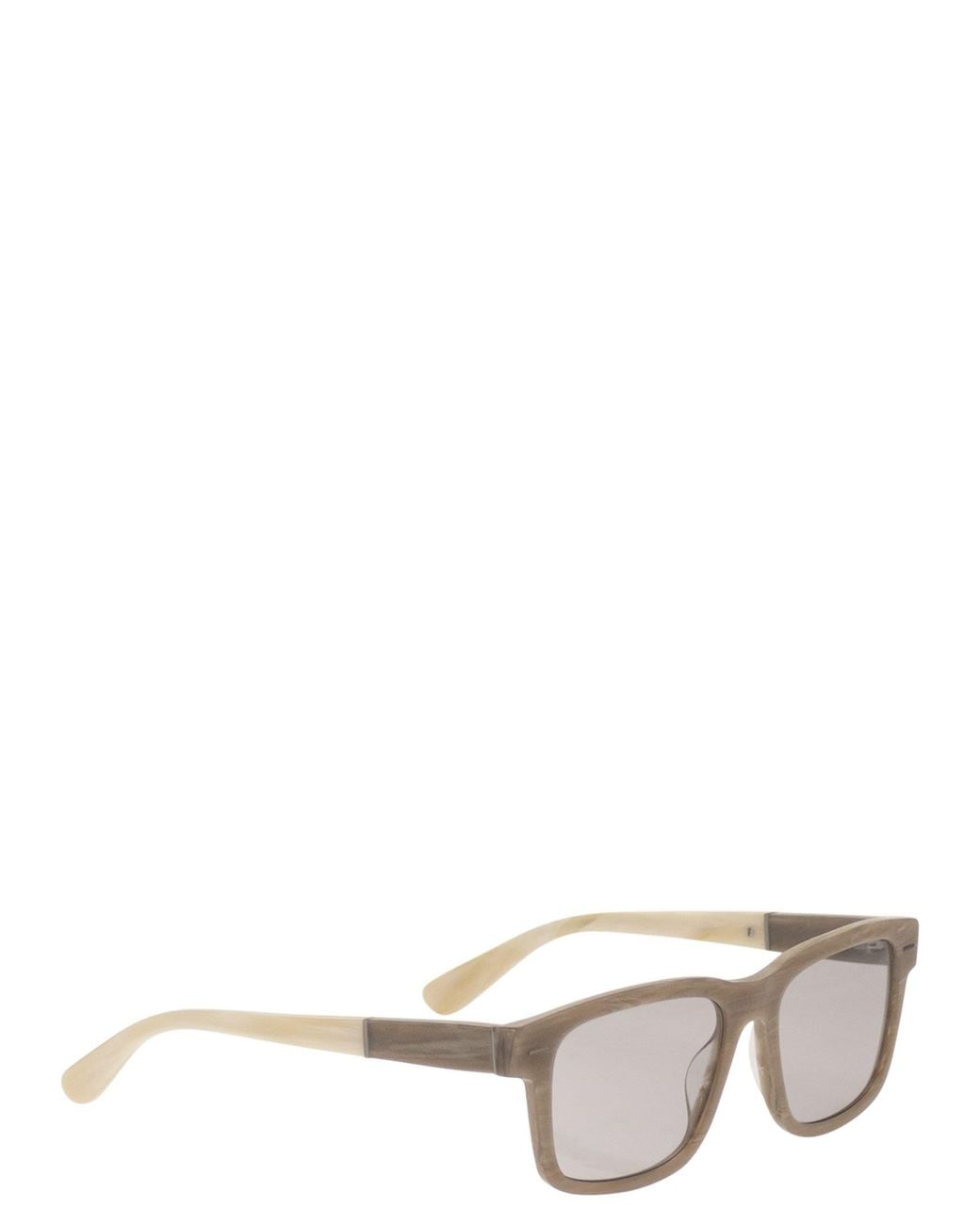 Brunello Cucinelli Gray Rectangular Acetate Sunglasses With Tinted Lenses