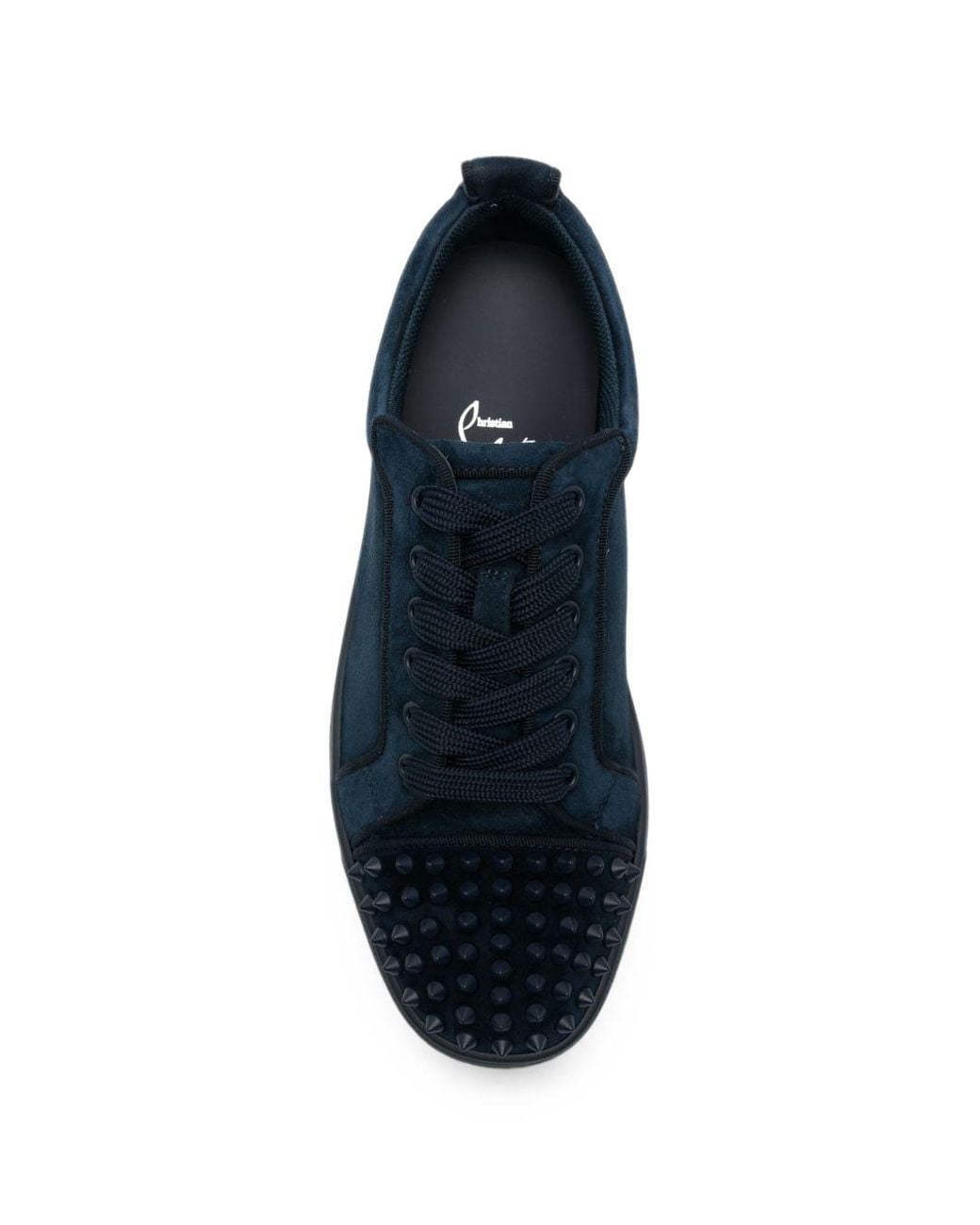 Christian Louboutin Blue Louis Jr Spikes Canopy Suede Low Top Sneakers