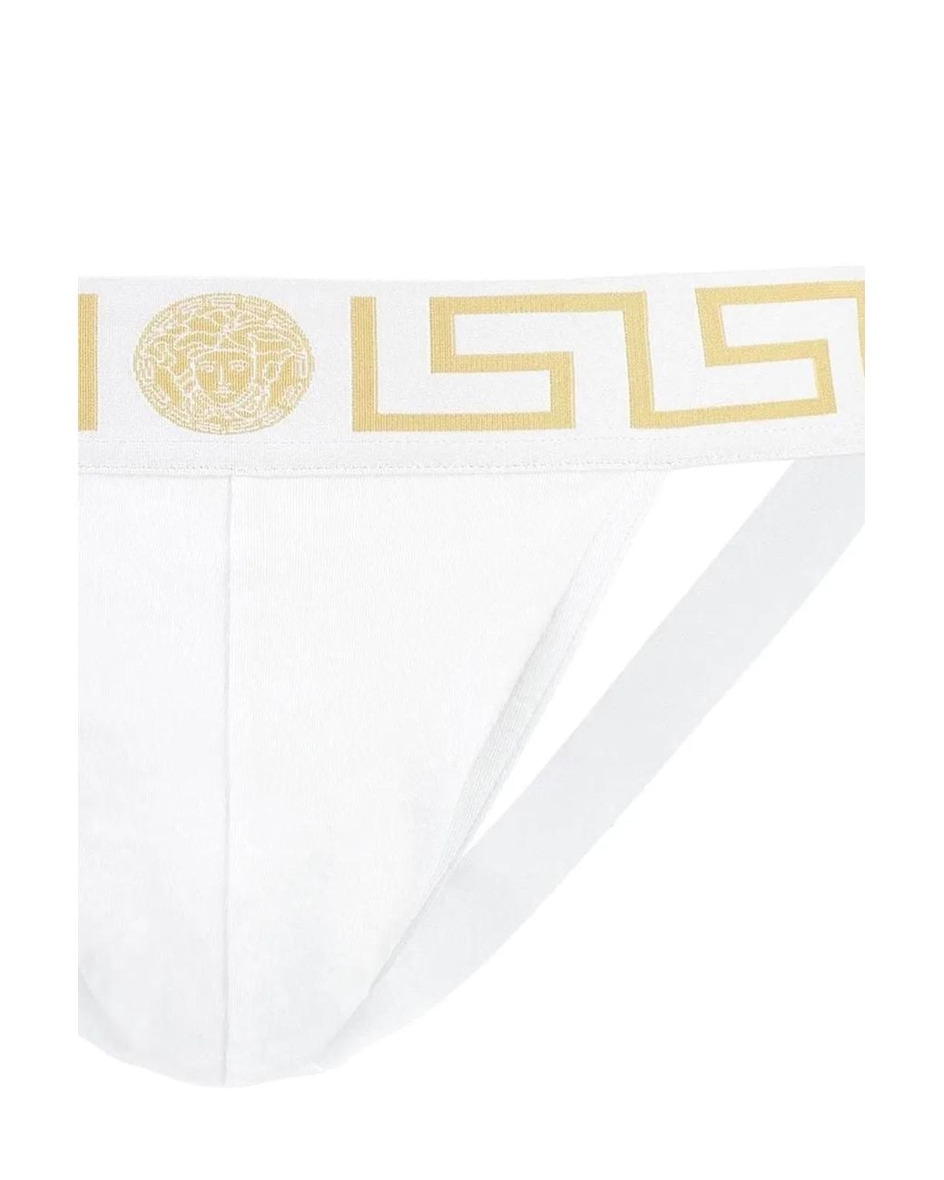 Versace White Stretch Cotton Jockstrap for men