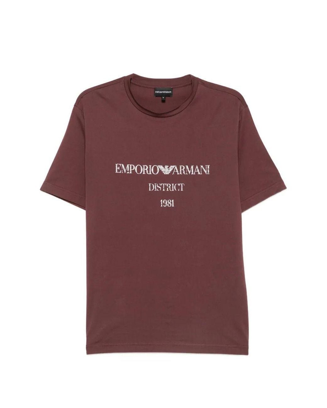 Emporio Armani Red T-Shirt With Printed Logo for men