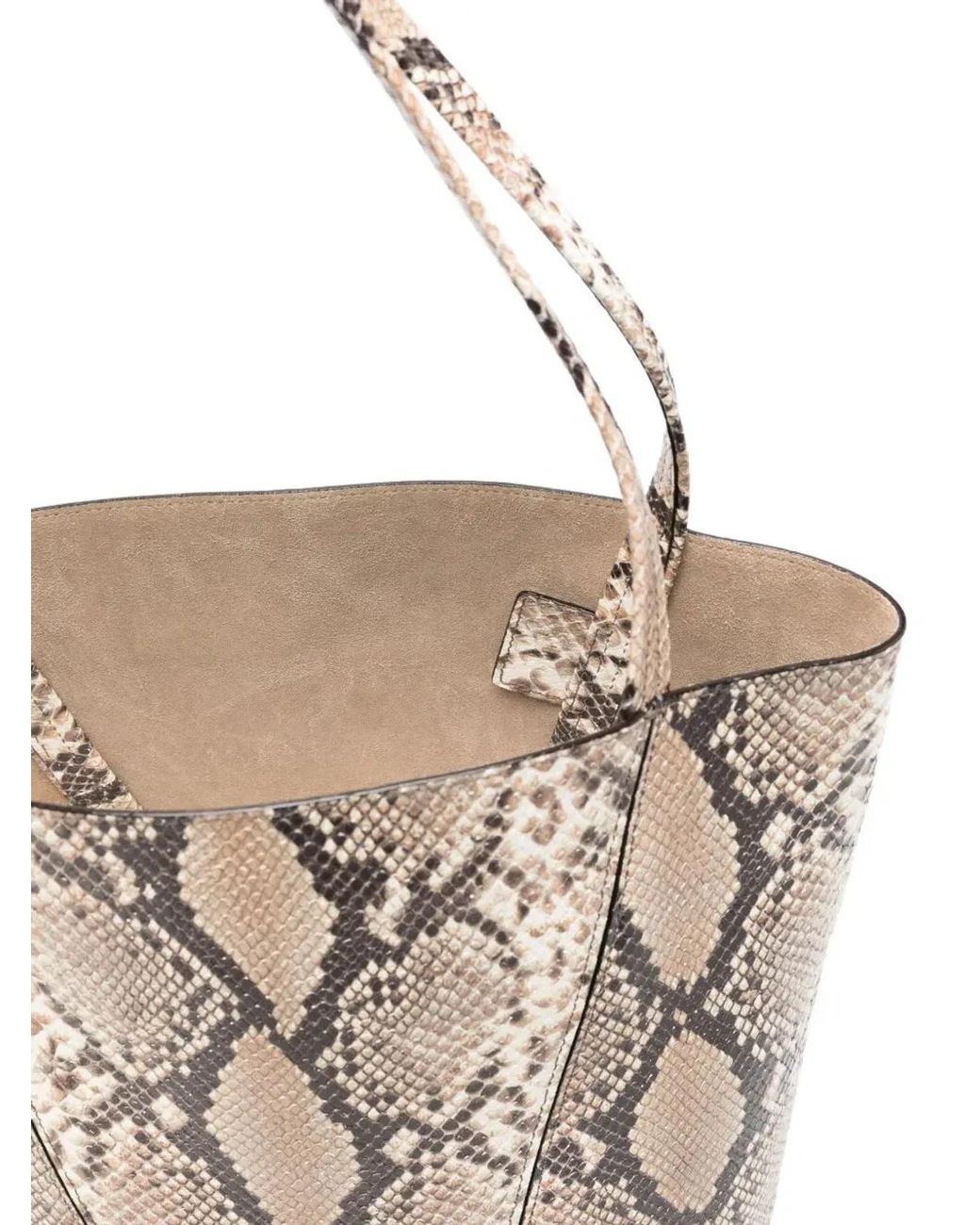Chloé White Snakeskin-Effect Leather Bucket Bag