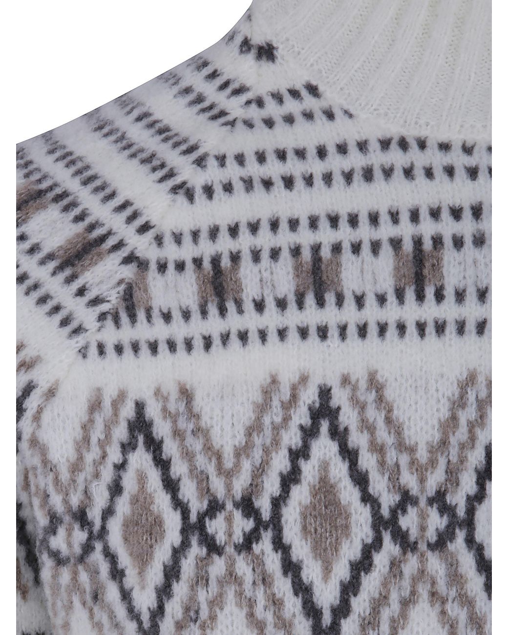 Barba Napoli Gray Jacquard Embroidered Turtle Neck Sweater for men
