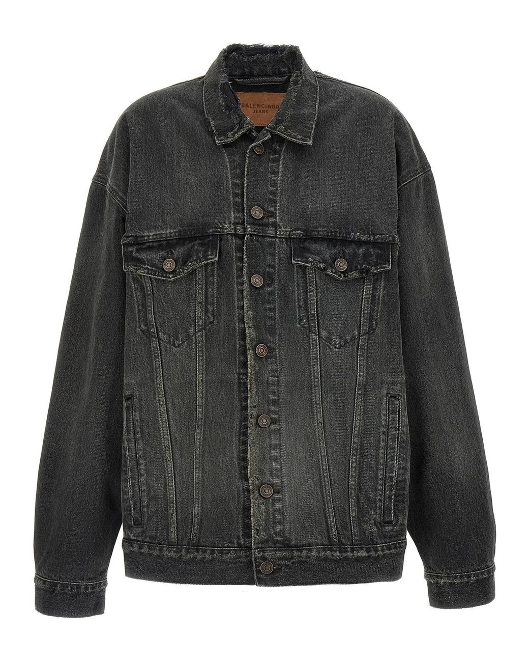 Balenciaga Black Denim Jacket With Used Effect