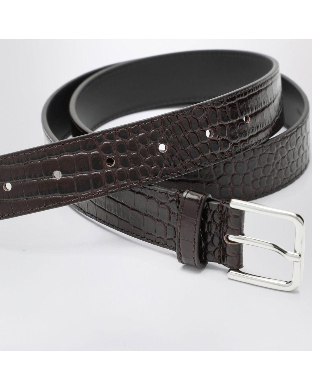 Frankie Shop Black Patent Toni Croc Belt