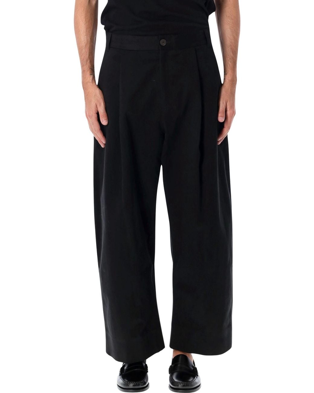 Studio Nicholson Black Sorte Pleated Trousers for men