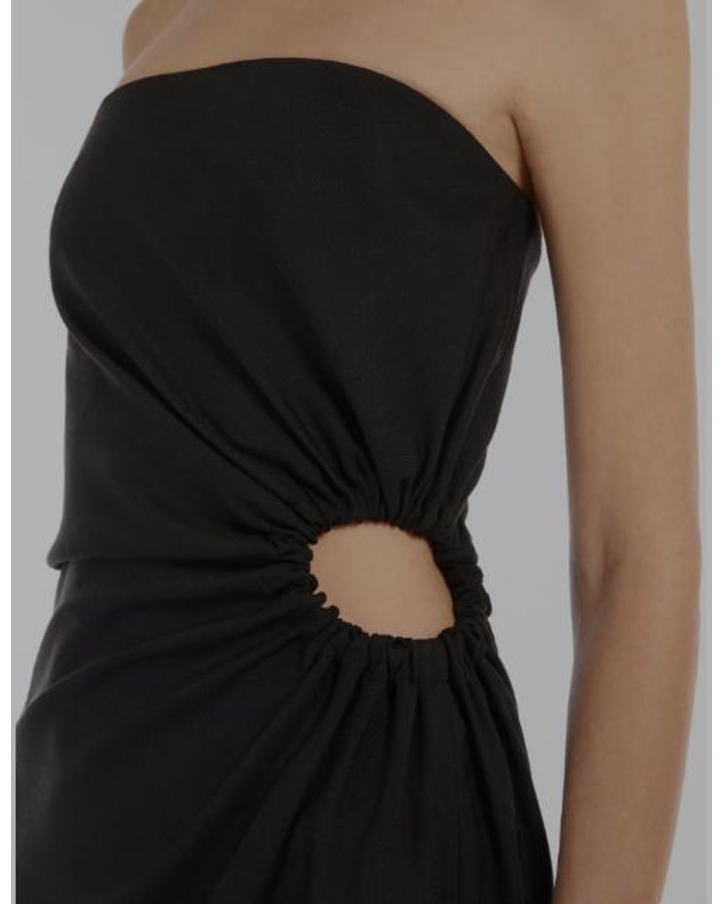 Max Mara Black Sleeveless Gathered Zip