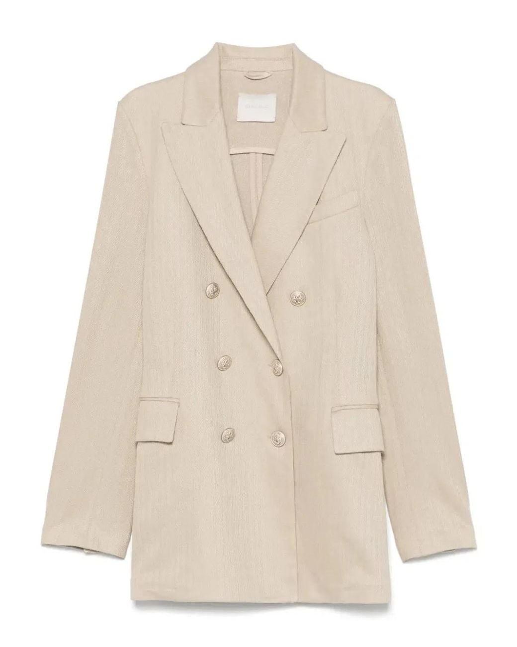 Circolo 1901 Natural Linen And Cotton Double-Breasted Jacket