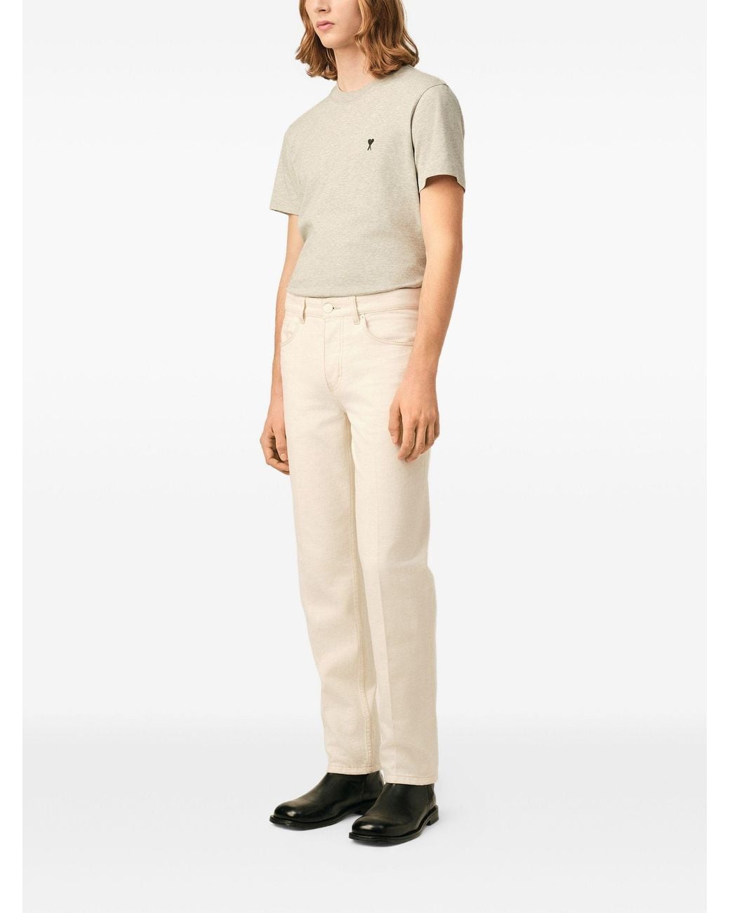 AMI White Parisian Fit Jeans for men