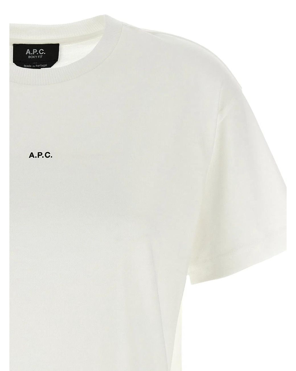 A.P.C. White 'Boxy Micro Logo' T-Shirt