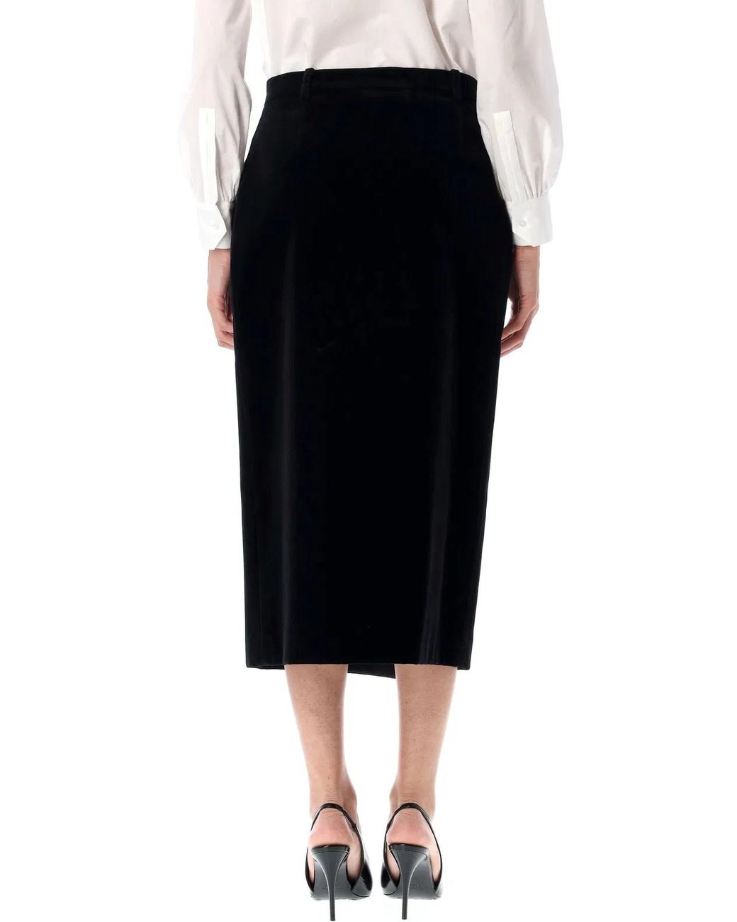Saint Laurent Black Wrap Skirt
