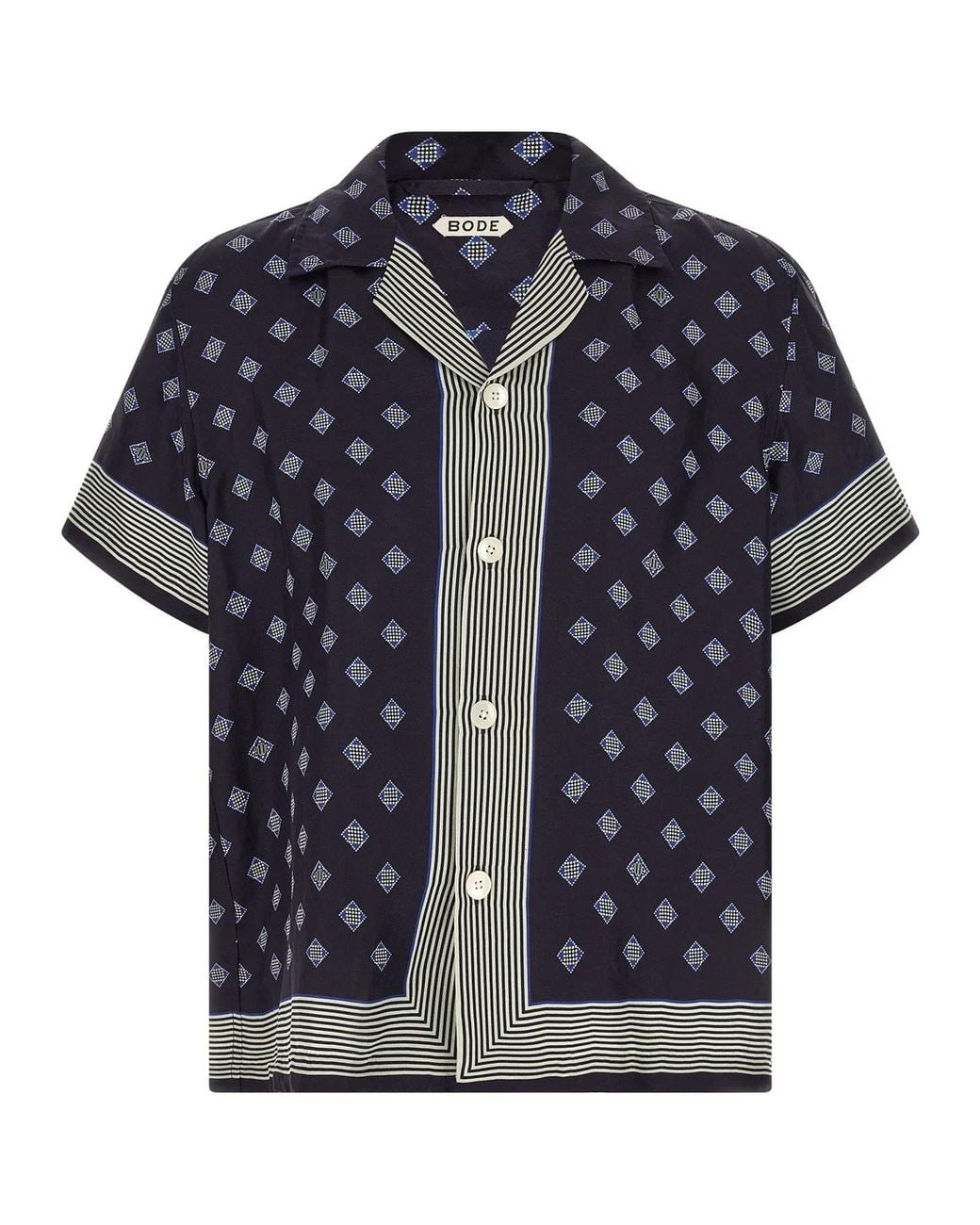 Bode Blue 'Foyer Diamond' Shirt for men