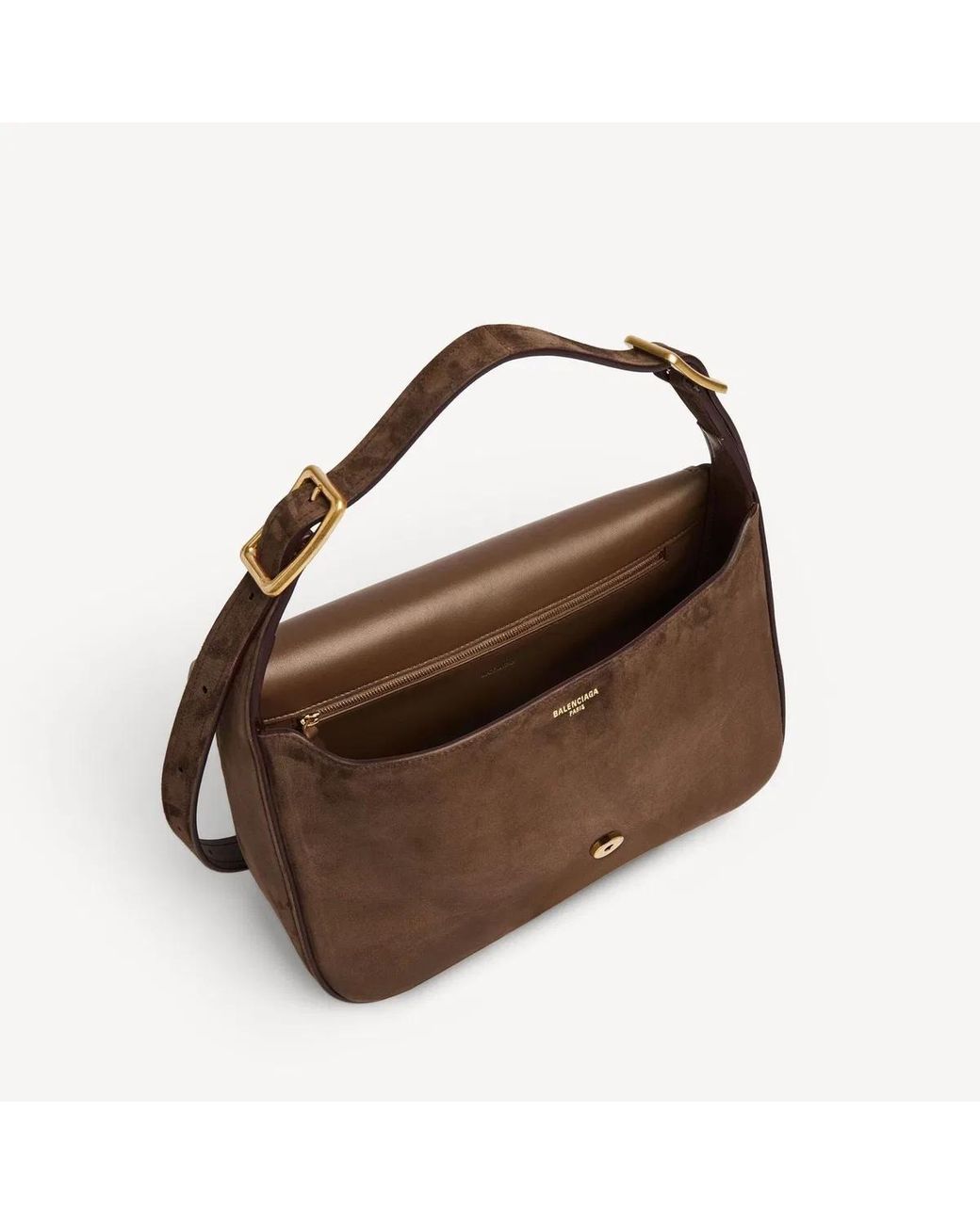 Balenciaga Brown Clicca Shoulder Bag Medium