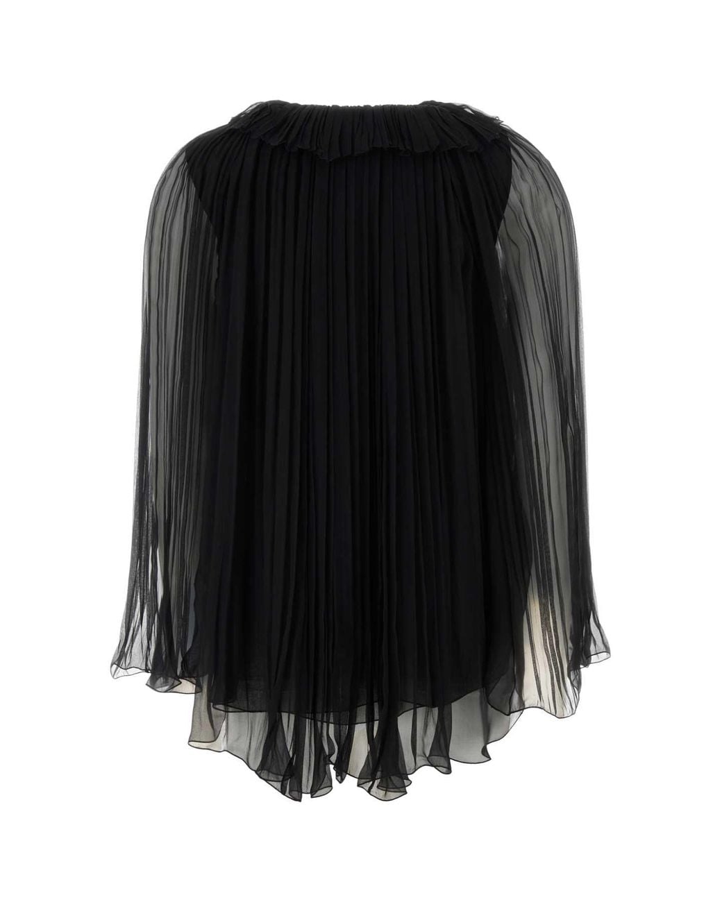 Alberta Ferretti Black Silk Crepe Blouse