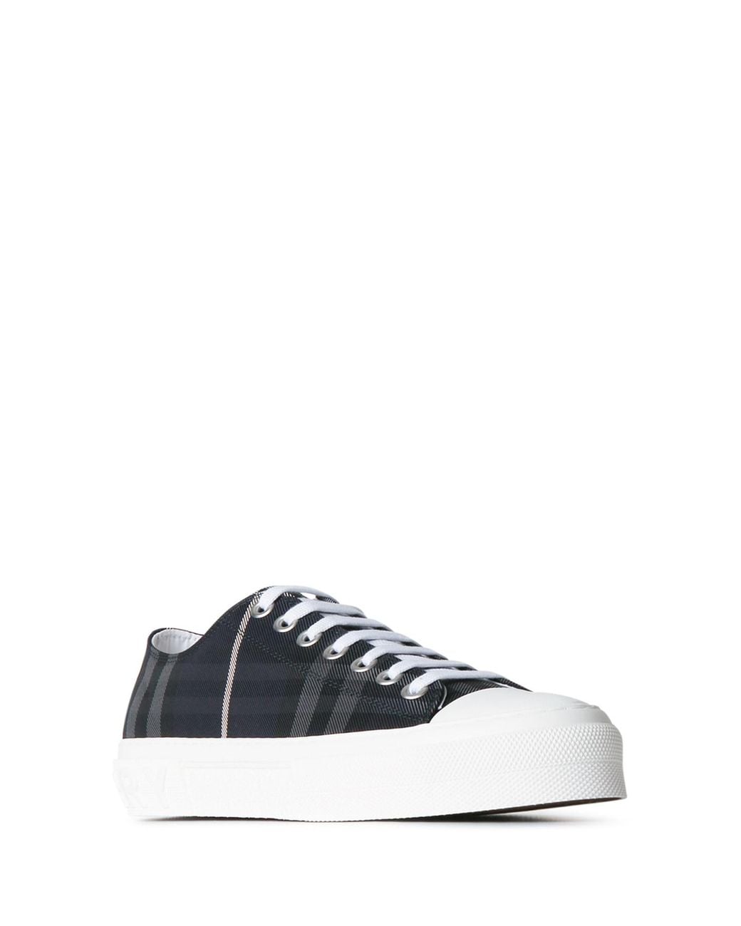 Burberry White Check-Detail Sneakers for men