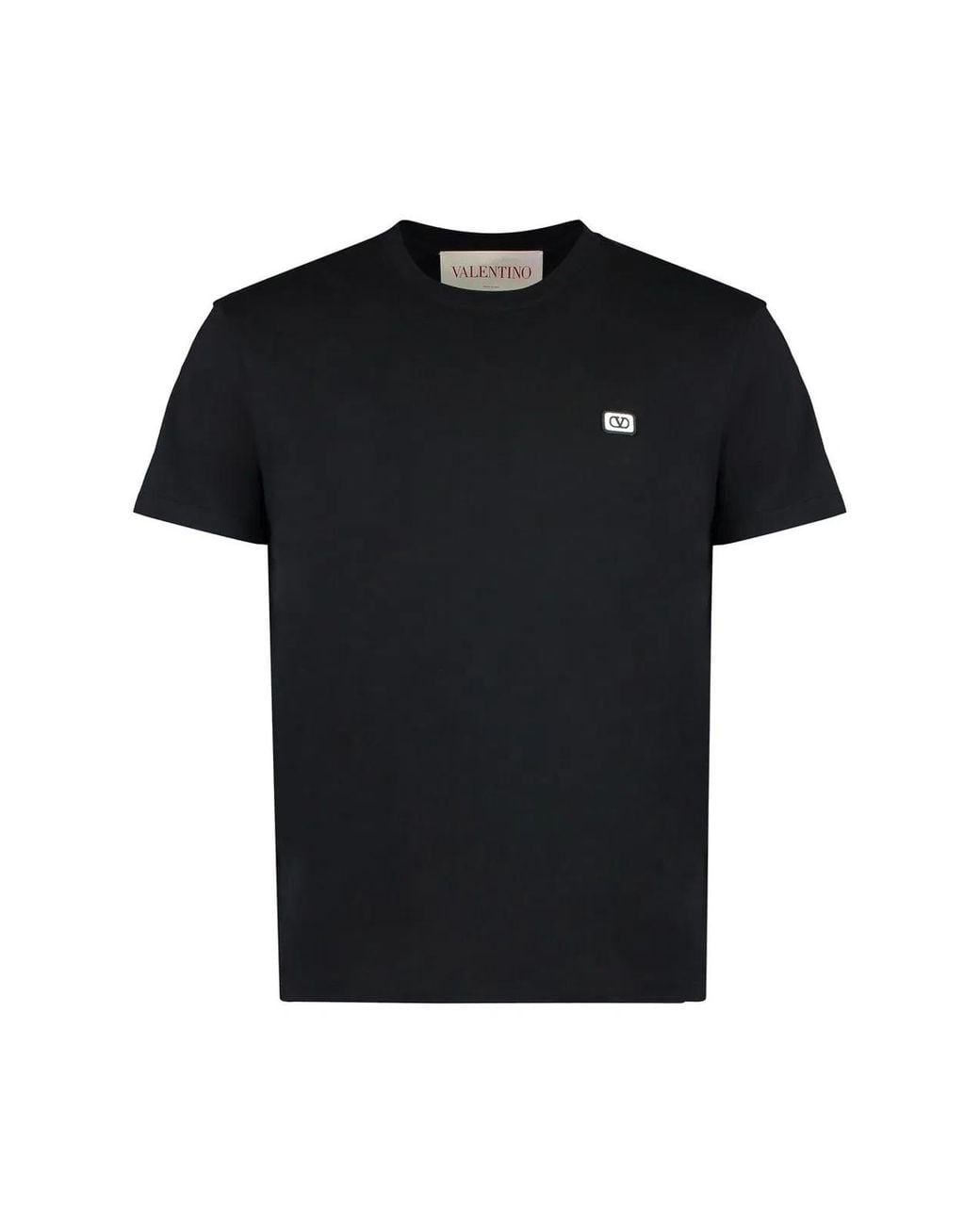 Valentino Black Cotton Crew-Neck T-Shirt for men