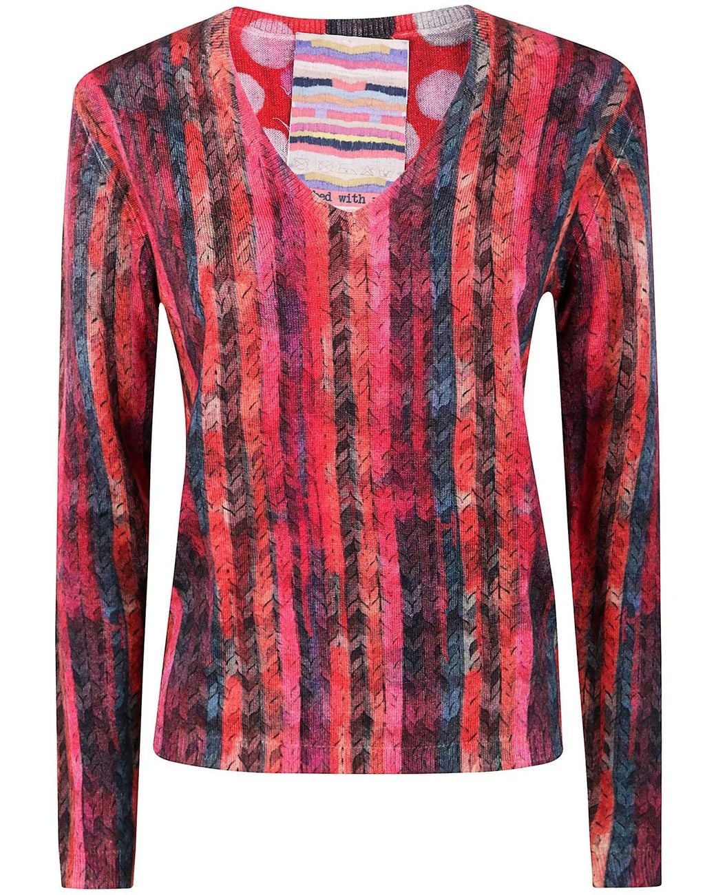 In bed with You Red V Neck Reversible Jumper