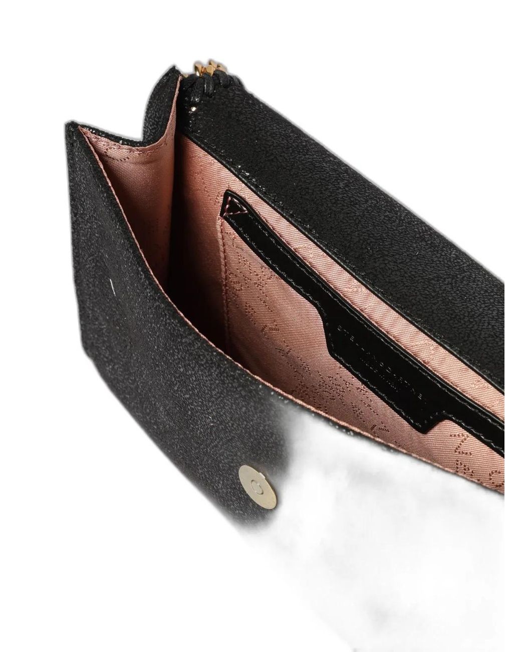 Stella McCartney Black Falabella Wallet Crossbody Chain