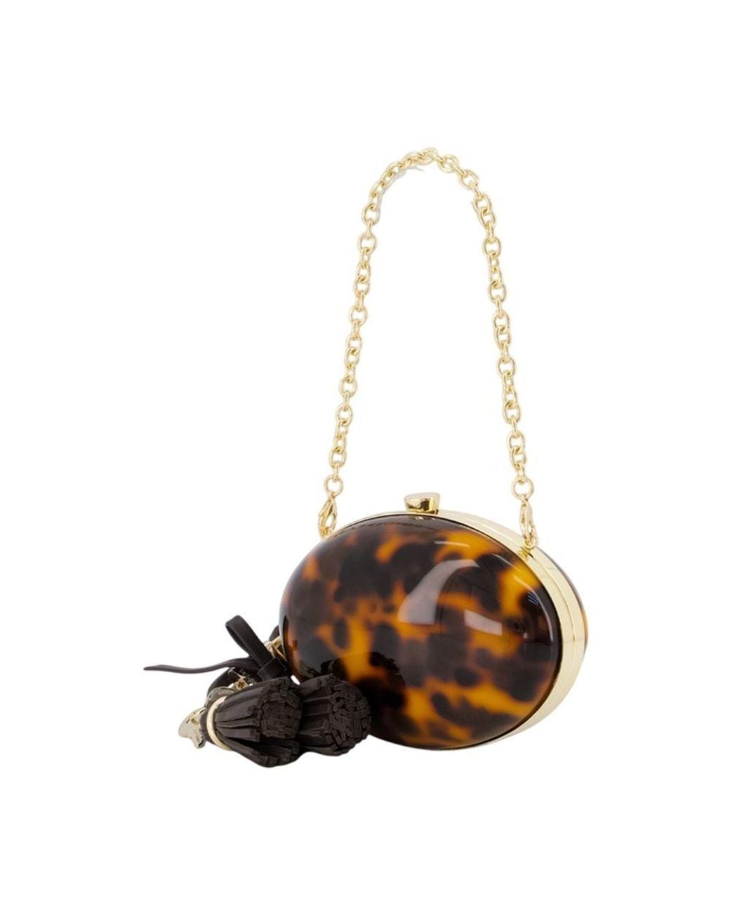 Self-Portrait Black Oval Clutch