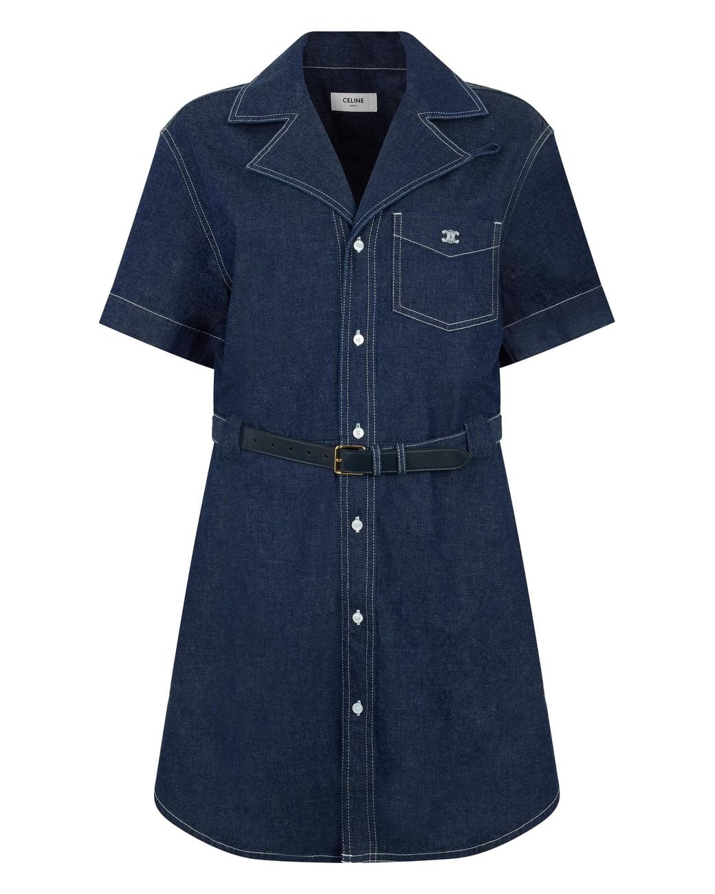 Céline Blue Mini Denim Short Dress