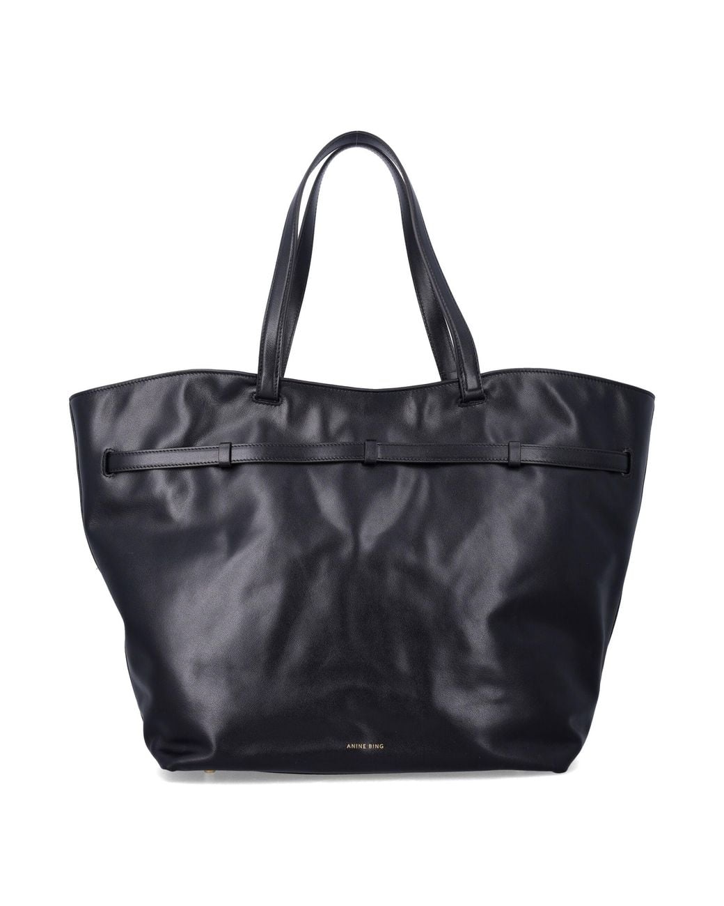 Anine Bing Black Elly Leather Tote