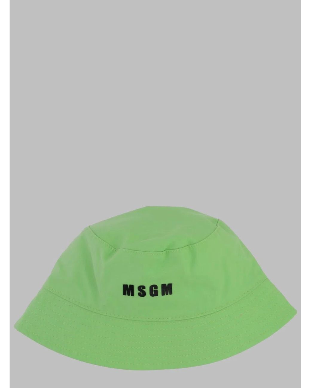 MSGM Green Boys 100% Cotton Cloche Hat